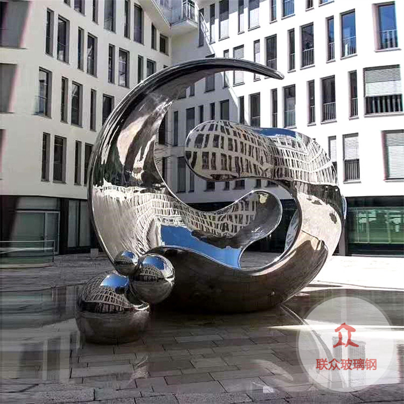 卡通玻璃鋼人物動物幾何雕塑抽象異型熊貓大型不銹鋼園林景觀擺件