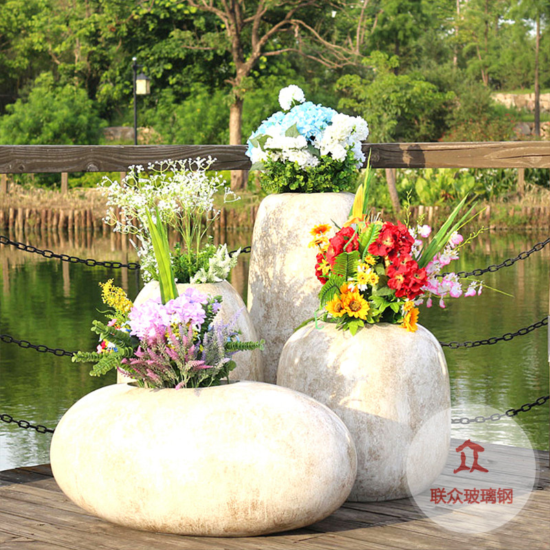 玻璃鋼花盆圓形大號花缽組合商場長方形花箱菱形落地戶外花壇定制