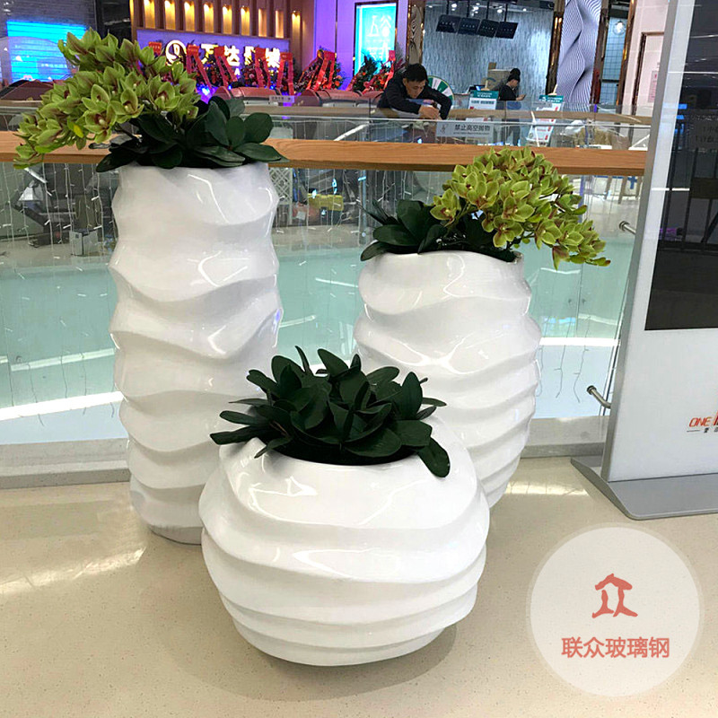 商場玻璃鋼花盆戶外大花箱玻璃纖維油漆花瓶酒店廣場公園小區(qū)學校